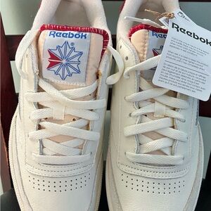Reebok Classic White and Red Sneakers
